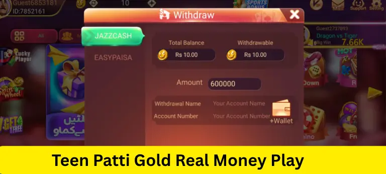Teen Patti Gold Real Money Play